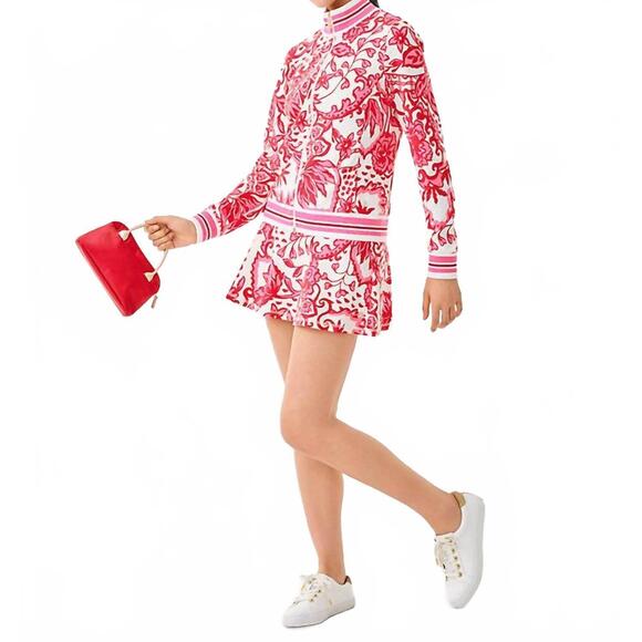 NEW LILLY PULITZER upf 50+ luxletic aila skort in coconut spicy socialite - Picture 6 of 7